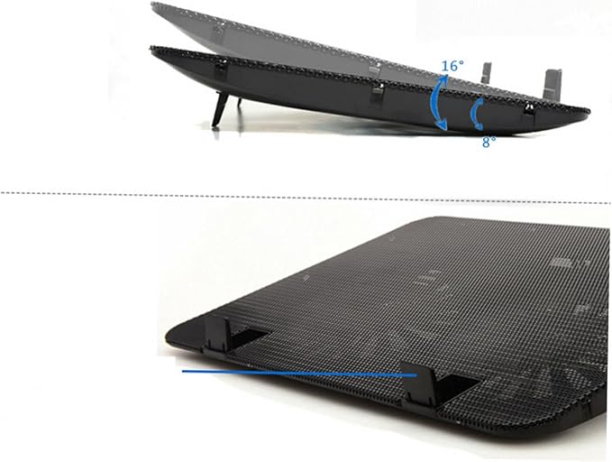 Mikinona Laptop Cooling Pad with USB Powered Fan Ergonomic Notebook Cooler Mat for Laptops Heat Dissipation Energy Saving Portable Cooling Stand