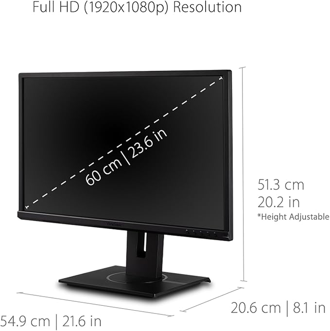 ViewSonic VG2440 24 Inch IPS 1080p Ergonomic Monitor with HDMI DisplayPort VGA USB Inputs for Home and Office