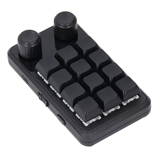 Hyuduo Mechanical Keyboard Blue Switch RGB Light 2.4G Customizable Programmable Macro 12 Keys Keyboard for Gaming