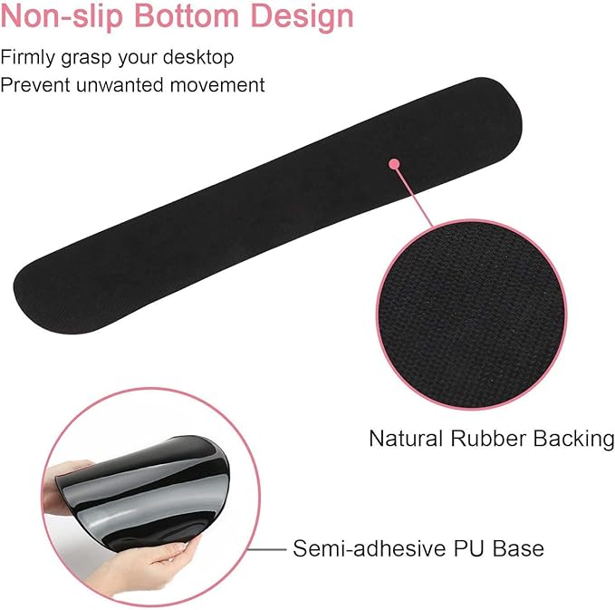 Keyboard Wrist Rest and Mouse Pad with Wrist Support Ergonomic Mouse Pad CoasterEasy Typing Pain ReliefKeyboard Mousepad SetStay Positive Work Hard and Make It Happen Blue Glitter
