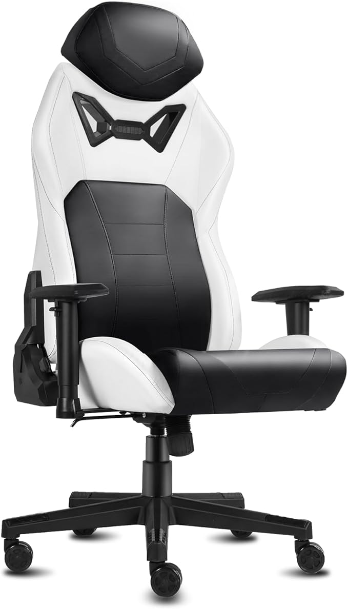 Modern-Depo Ergonomic Gaming Chairs for Adults with High-Density Memory Foam | Swivel Comfortable Office Chair Big and Tall Video Game Chair High Back Computer Chair for Home Office Black White