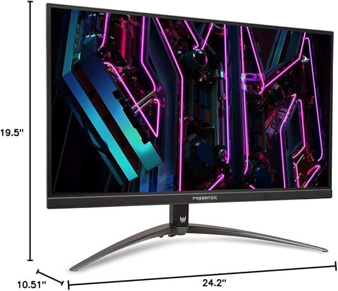 acer Predator XB273K 27 4k Gaming Monitor | AMD FreeSync Premium | ZeroFrame Design | 160Hz Refresh | Up to 0.5ms Response | Height Tilt Swivel Pivot Adjust | HDR 400 | 1 x DP 1.4 &amp 2 x HDMI 2