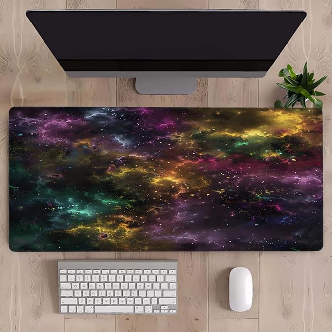 Galaxy Color Universe Large Mouse Pad Gaming Mousepad Desk Mat for Desktop Computer Keyboard Waterproof Mouse Mat Desk Pad with Non-Slip Base for Game School Office Home 35.4 x 15.7