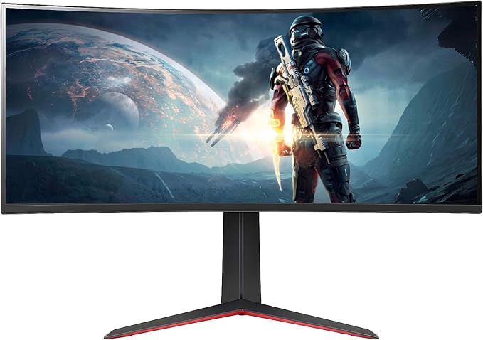LG 34GP63A-B Ultragear 34 Curved QHD 3440 x 1440 HDR 10 160Hz Gaming Monitor Black - DisplayPort and HDMI AMD FreeSync Premium Tilt/Height Adjustable Stand WEPGPY
