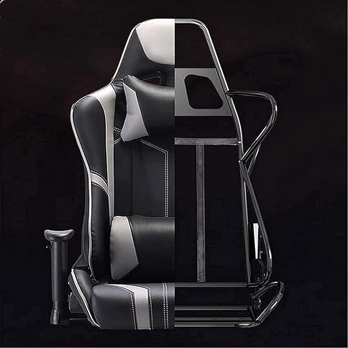 Office Gaming Chair Office Chair Gaming Chair Internet Cafe Game Chair Computer Chair Lazy Reclining Racing Chair (Size:MediumColor:White)