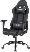 PayLessHere Gaming Chair Ergonomic Office Chair with Lumbar Support Headrest Armrests Rolling Swivel Functionality and Adjustable Features for PC Gamer (Black)