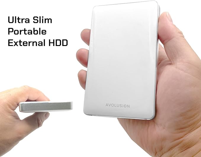 Avolusion T1 Series 1TB USB 3.0 Portable External Gaming Hard Drive (for Xbox One X S &amp Series X|S - Pre-Formatted) White