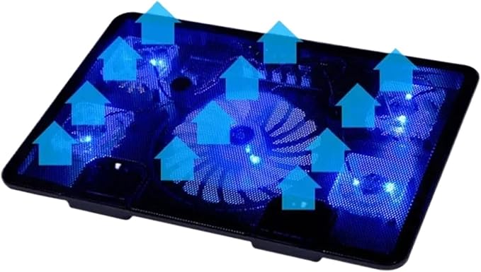 Compatible for 10-17 Laptop Cooling Pad 5 Fans 2 USB Ports LED Notebook PC Cooler Stand