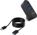 SABRENT Premium 3-Port Aluminum Mini USB 3.0 Hub + 22AWG 10 Feet USB 3.0 Extension Cable