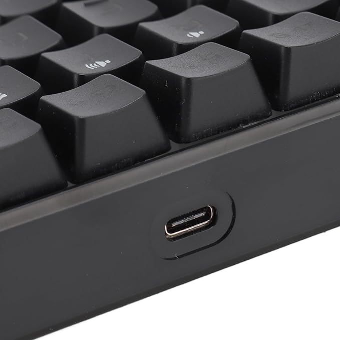 Portable 60% Mechanical Gaming Keyboard 61 Keys RGB Backlit USB Keyboard with Ergonomic Design USB Wired Keyboard for PC Travel (Black White)