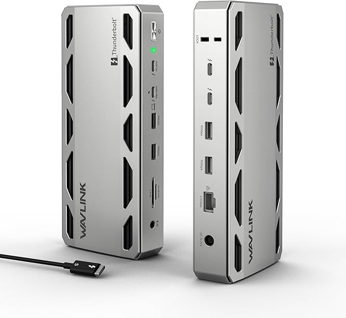 WAVLINK Intel Certified Thunderbolt 5 Dock 12-in-1 TB5 Docking Station with 120Gbps Max Transfer 140W PD 2.5G Ethernet 4X USB-A 3.2 Gen 2 SD4.0 for Windows 11/Mac OS 14.6 or Later TB5/4 Laptops