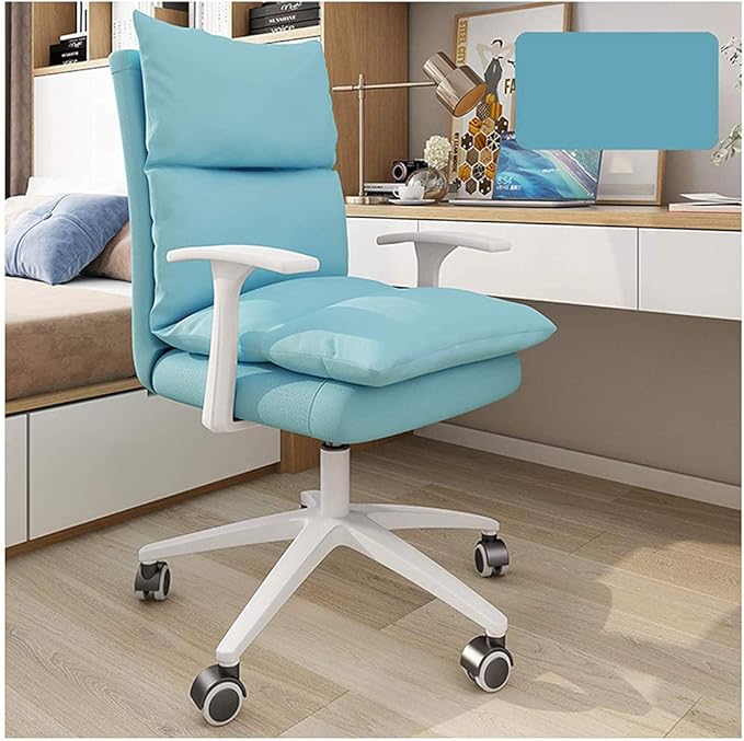 Computer Chair Home Backrest Lazy Leisure and Comfortable Swivel Chair with Wheels and Armrest Ergonomic Dormitory College Student Gaming Chair Desk Seat
