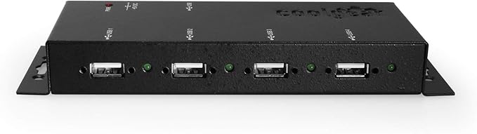 Coolgear Metal 4-Port USB 2.0 Powered Hub for Industrial Use w/Screw Lock