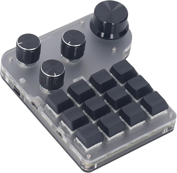 Mechanical Gaming Keyboard Mini Macro USB 12-Key Programming Keyboard for Office and Games ABS Material