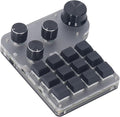 Sanpyl 12 Keys 4 Knobs Macro Programmable Keyboard Blue Switch RGB LED USB C BT 2.4G 3 Modes Gaming Macro Keypad Custom Knob KeyPad (not Included Receiver)