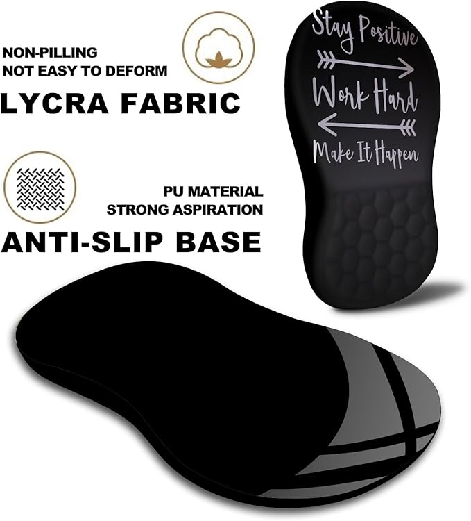 Mouse Pad Wrist Support Ergonomic Mouse Pad with Massage Dot Comfortable Computer Mouse Pad for Laptop Wrist Rest Pain Relief Mousepad with Non-Slip PU Base for Office &amp Home 12 x 8 in