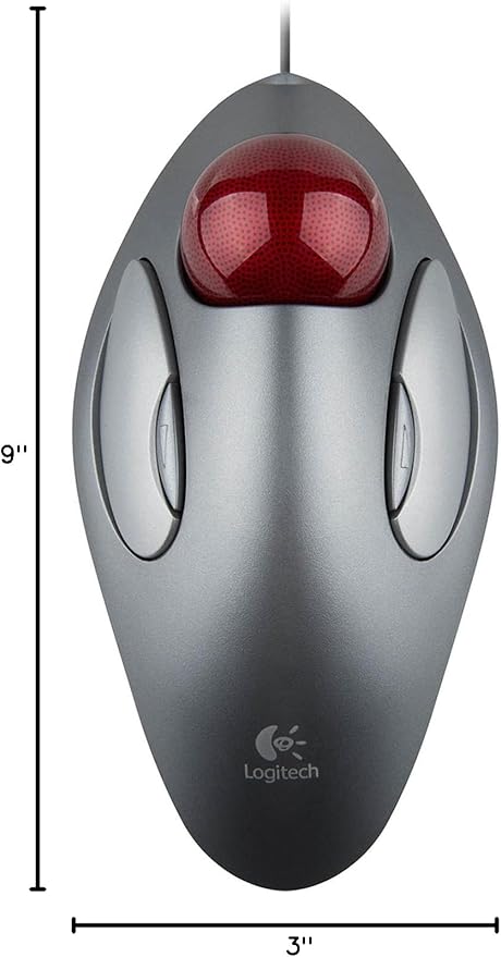 Logitech Trackman Marble Mouse Four-Button Programmable Dark Gray (Renewed)