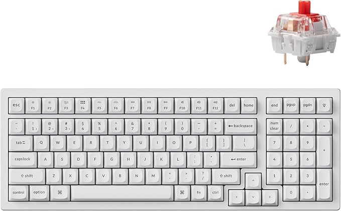 Keychron K4 Pro QMK/VIA Custom Wireless Mechanical Keyboard Programmable Hot-swappable 100 Keys RGB Backlight Wired Gaming Keyboard with K Pro Red Switches for Mac/Windows/Linux
