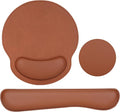 MOSISO Wrist Rest Support for Mouse Pad &amp Keyboard Set Ergonomic PU Leather Keyboard and Mousepad with Wrist Rest&ampCoaster Non-Slip Base Home/Office Easy Typing Cushion with Raised Memory Foam