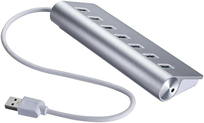 7 Port USB 3.0 Hub 5Gbps Aluminum Portable