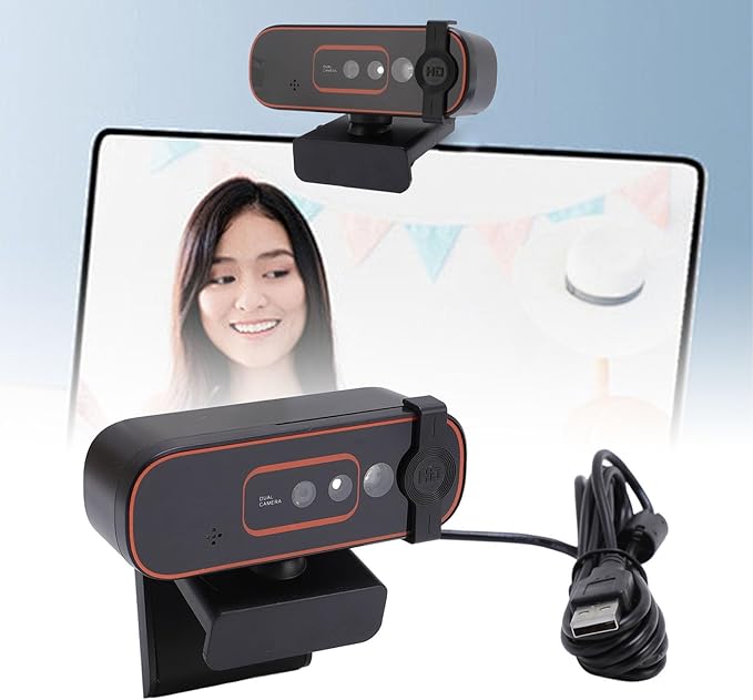 Yunseity Recognition Camera 1080P USB Computer Camera with Noise Canceling Dual Mics Plug and Play Autofocus Live Streaming Video Webcam for PC Laptop