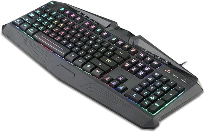 Backlit Wired Gaming Keyboard and Mouse Combo Illuminated Cable Game Support Waterproof Line Length 1.8 Meters