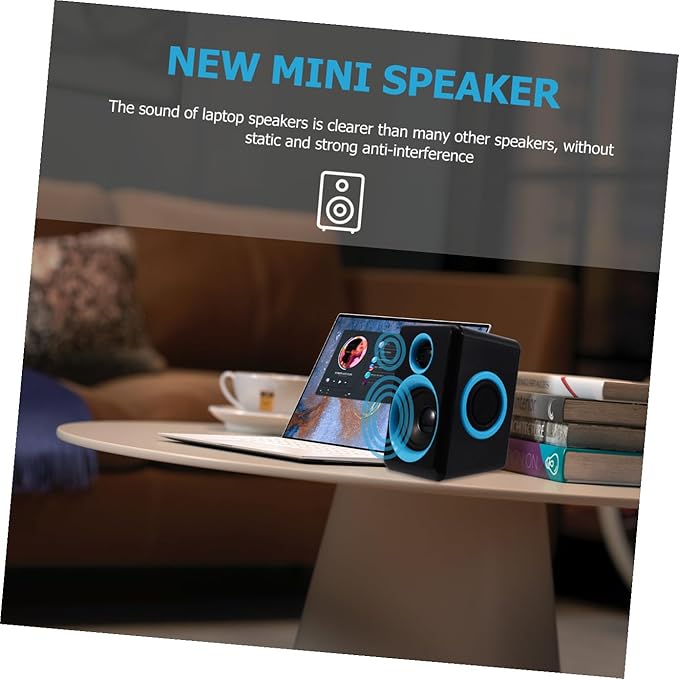 Mini USB 2.0 Speakers for Laptop and Desktop Computer Compact Loudspeaker Box with Dc 5v Power Portable Mini Speaker for Home Office and Gaming Use