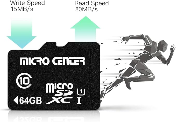 Micro Center 64GB Class 10 MicroSDXC Flash Memory Card 10 Pack with Adapter for Mobile Device Storage Phone Tablet Drone &amp Full HD Video Recording - 80MB/s UHS-I C10 U1 (10 Pack)