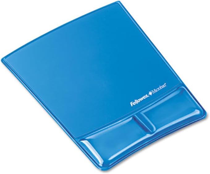 FELLOWES 9182201 Gel Wrist Support w/Attached Mouse Pad Blue