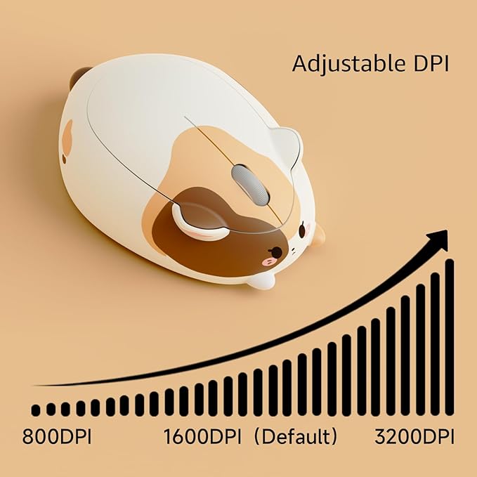Akko Cat Theme Wireless Gaming Mouse Calico Cat Tri-Mode Mouse BT3.0/BT5.0/2.4G Cute Optical Cordless Cartoon Mice for Computer/Laptop/Desktop/PC Compatible with Mac/Win