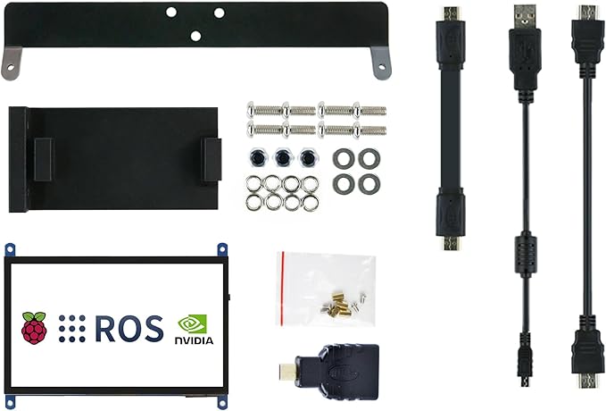 Yahboom 7 Inch Display Screen Metal Bracket Stand for ROS/RPi/Jetson and Other Conventional Robots