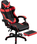Office Chair Computer Desk Chair Gaming Chair Video Game Chairs High Back PU Leather Computer Desk Office Swivel Recliner with Footrest and Adjustable Lumbar Cushion Armrest 360°Swivel Chairs ( Col