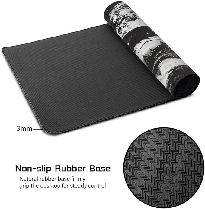 Black Forest Moon Large Mouse Pad Gaming Mousepad Desk Mat for Desktop Computer Keyboard Waterproof Mouse Mat Desk Pad with Non-Slip Base for Game School Office Home 35.4 x 15.7