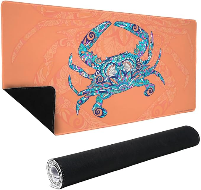 Mosaic Crab Large Gaming Mouse Pad Desk Mat with Stitched Edges Non-Slip Base for Gamer Home and Office 31.5 x 15.7