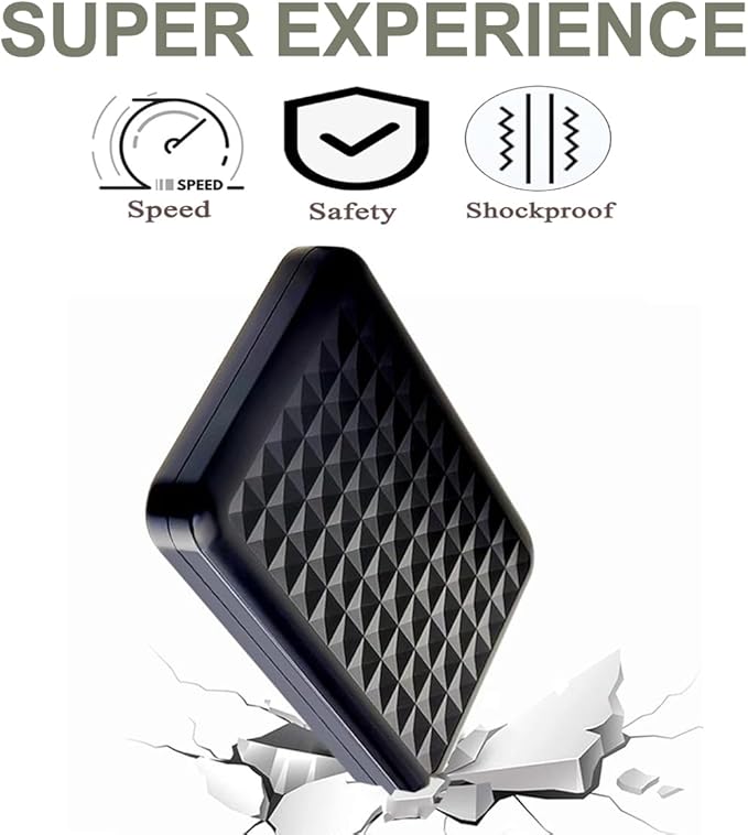 Ultra Slim Portable External Hard Drive 2.5'' USB 3.0 HDD Storage for PC Mac Laptop PS4 PS5 Xbox one (320GB)