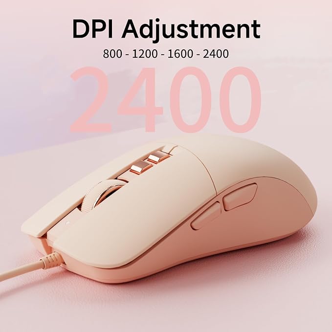 EWEADN Wired Typewriter keyboard and Mouse Combo Typewriter Style Mechanical Gaming Keyboard104 Keys Backlit LED Keyboards Media Control Knob Wired Keyboard Pink Switch for Windows/Mac/PC-Pink