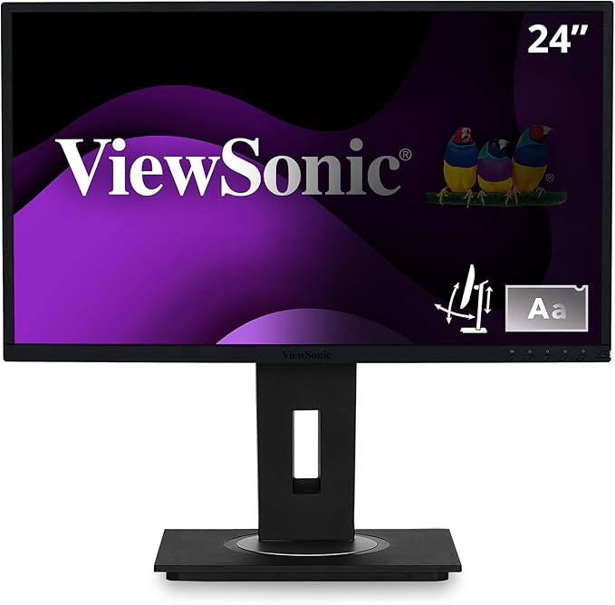 ViewSonic VG2448-PF 24 Inch IPS 1080p Ergonomic Monitor with Built-In Privacy Filter HDMI DisplayPort USB and 40 Degree Tilt blue