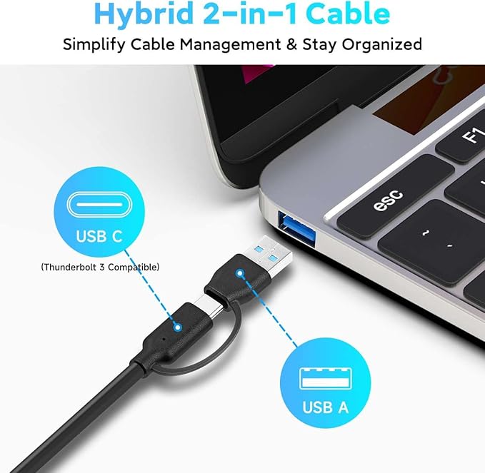 Powered USB 3.0 /USB C Hub ikuai Aluminium 7-Port USB Hub Splitter with AC Adapter LED Individual On/Off Switches and 3.3ft Extended Long Cable for Laptop Mac PC Flash Drive Mobile HDD