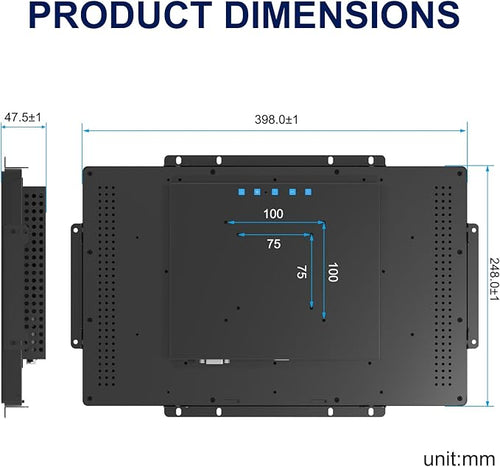15.6 Inch Capacitive Touch Screen Monitor 1920x1080 Industrial Touch Display Metal Housing HD-MIVGA Input Open Frame Touchscreen Monitor for Industrial Automation Control