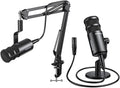 PD100 XLR Podcast Dynamic Microphone with 5/8 and 3/8 Inch Threads Fits Boom Arm Desk Stand for Vocal RecordingContent Creation