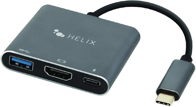 Helix USBCONNECT Adapter Hub USB-C to USB-A HDMI and USB-C Standard Size (ETHHUB3)