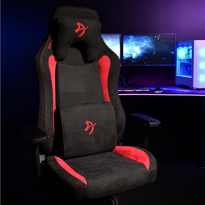 Arozzi Vernazza Gaming Chair - Super Soft Gaming Chairs for Adults Adjustable Height Large Spacious Seat &amp Backrest with Support Pillows - Swedish Design Home Office Computer Chairs Red