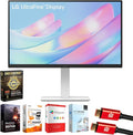 LG 27US550-W 27 4K 3840x2160 UHD Ultrafine HDR10 IPS Borderless Design PC Monitor Bundle with Elite Suite 18 2X HDMI Cable and Deco Gear CPS Exclusive 26 Month Protection Pack (BEACH-CPS-26M500)