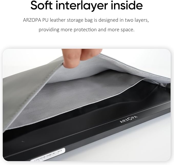 ARZOPA Portable Monitor &amp Sleeve 17.3 103% sRGB FHD Laptop Monitor &amp PU Sleeve Bag Combination