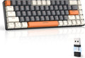 ZIYOU LANG RK68 60% Wireless Mechanical Keyboard Bluetooth 5.0/2.4Ghz Dual Mode 2-in-1 USB-C Receiver Mini Mechanical Keyboard Hot Swappable Red Switch Gaming Keyboard for PC/MAC/Laptops