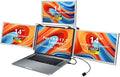14 inches Lap Expansion Screen 1080P FHD Portable Quad-Screen Monitor able &amp Rotatable Design Driver Quick Installation with 1 Cable for 3 Displays for Windows MacOS for 13.6-17.3 inch Lap