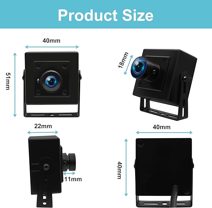 5MP USB Camera with 100 Degree No Distortion Lens HD 1080P 30FPS Wide Angle Webcam Mini UVC USB2.0 Camera for Windows MAC OS Android Linux Raspberry PI Jetson Nano