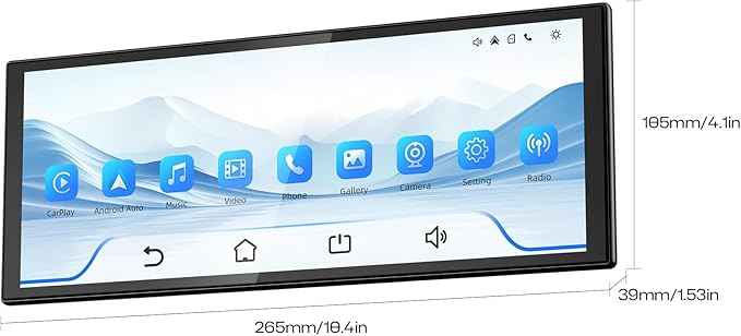 INNOVV V1 10.3 Inch Carplay Screen for Car 1920 * 720 IPS Touch Screen Car Stereo with GPS Navigation Dual-Band WiFi Bluetooth Audio Siri Apple Carplay &amp Android Auto Car Stereo Fit All Vehicl