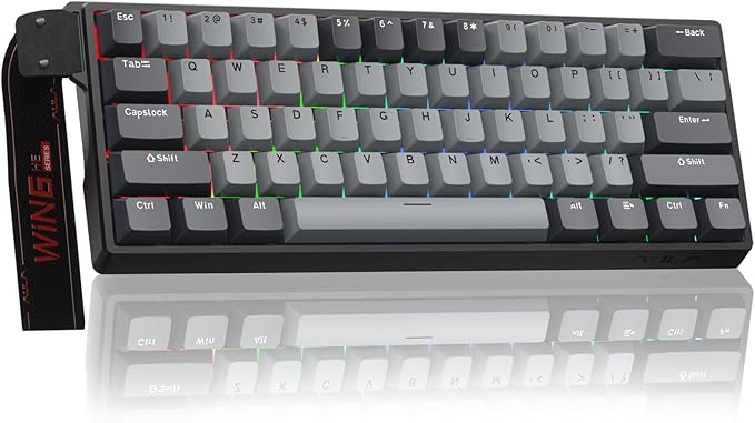 AULA WIN60 HE PRO 60% Mechanical Gaming Keyboard Wired Magnetic Switch Hot Swappable Adjustable Actuation Rapid Trigger Mode 8000Hz Polling Rate RGB Small Keyboard 60 Percent Compact Design for PC