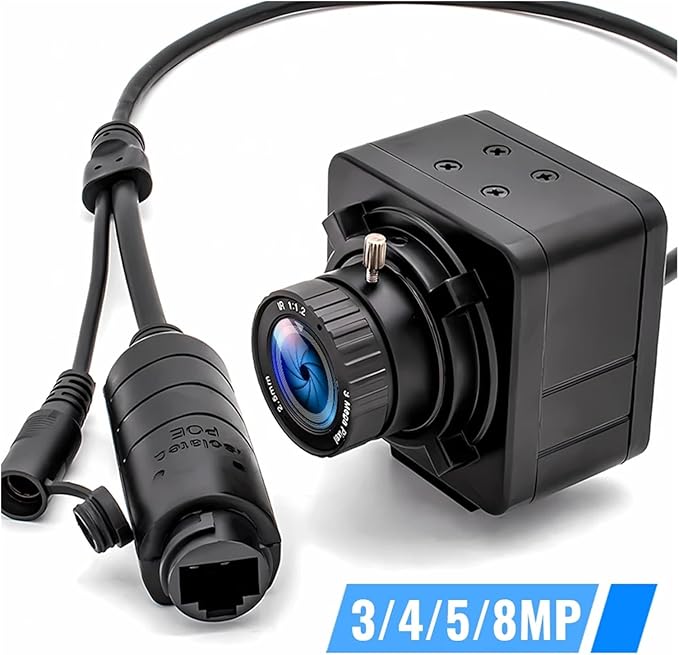 4K IP Camera POE48V 3 4 5 8MP CMOS Digital Live Stream Mini Metal Box Fixed Lens Security Industrial Webcam